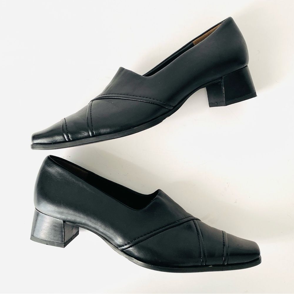Paul Green Women’s Handcrafted Black Leather Block Heel Shoes UK Sz 5 (US 7.5) - Picture 3 of 13